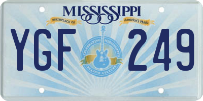 MS license plate YGF249