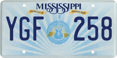 MS license plate YGF258