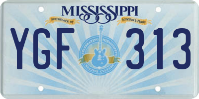 MS license plate YGF313