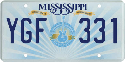MS license plate YGF331