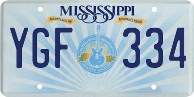 MS license plate YGF334