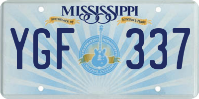 MS license plate YGF337