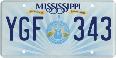 MS license plate YGF343