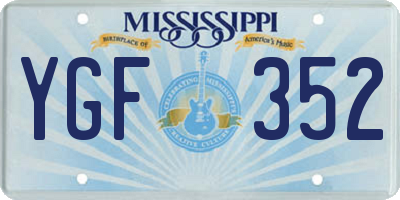 MS license plate YGF352