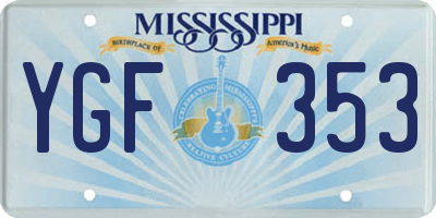 MS license plate YGF353
