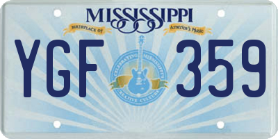 MS license plate YGF359