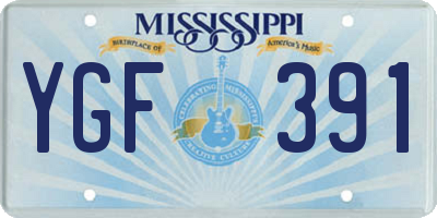 MS license plate YGF391