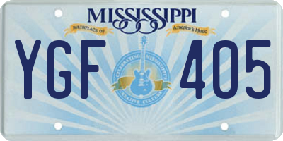 MS license plate YGF405