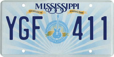 MS license plate YGF411