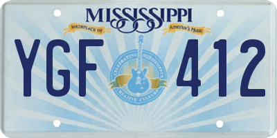 MS license plate YGF412
