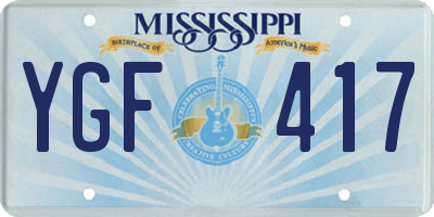 MS license plate YGF417