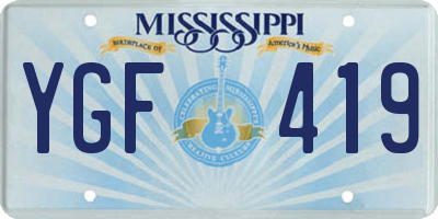 MS license plate YGF419
