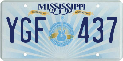 MS license plate YGF437