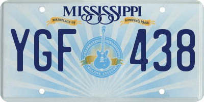 MS license plate YGF438