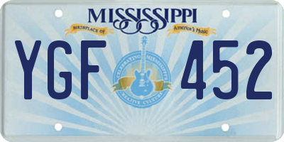 MS license plate YGF452