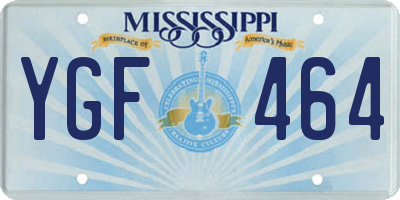 MS license plate YGF464