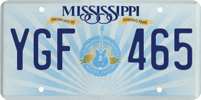 MS license plate YGF465