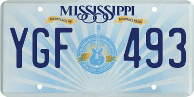 MS license plate YGF493