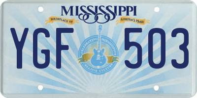 MS license plate YGF503