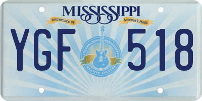 MS license plate YGF518