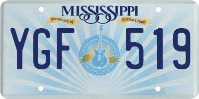 MS license plate YGF519
