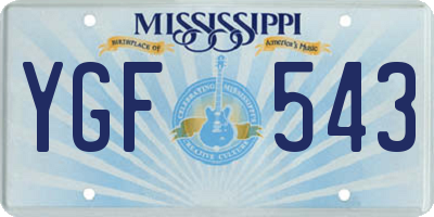 MS license plate YGF543