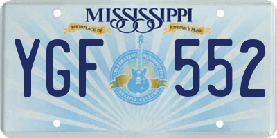 MS license plate YGF552