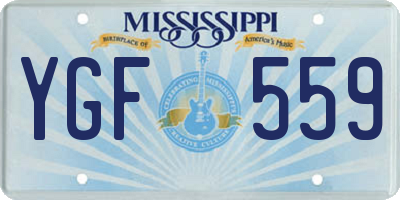 MS license plate YGF559