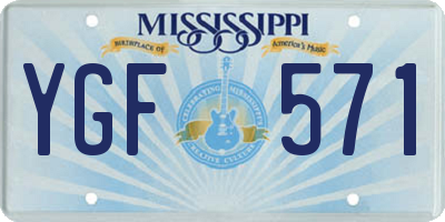 MS license plate YGF571