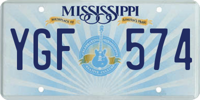 MS license plate YGF574