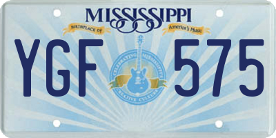 MS license plate YGF575