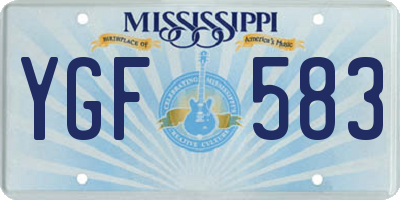 MS license plate YGF583