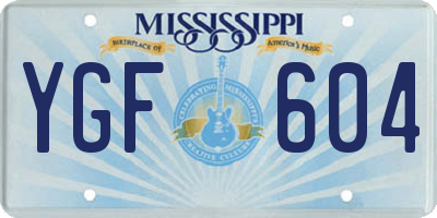 MS license plate YGF604