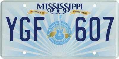 MS license plate YGF607