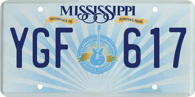 MS license plate YGF617