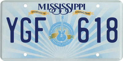 MS license plate YGF618