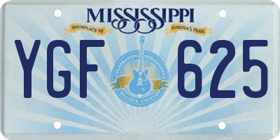 MS license plate YGF625