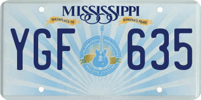 MS license plate YGF635
