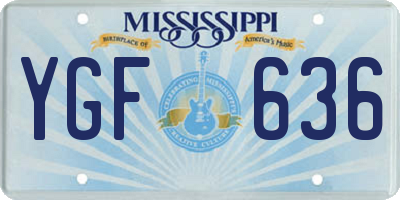 MS license plate YGF636