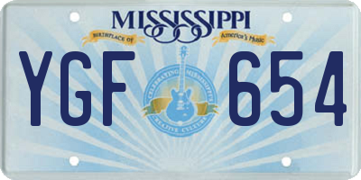 MS license plate YGF654