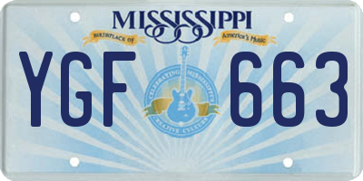 MS license plate YGF663