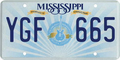 MS license plate YGF665
