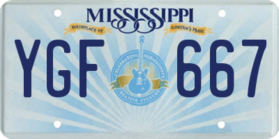 MS license plate YGF667