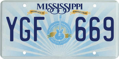 MS license plate YGF669