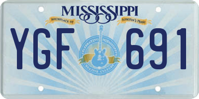MS license plate YGF691