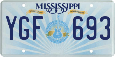MS license plate YGF693