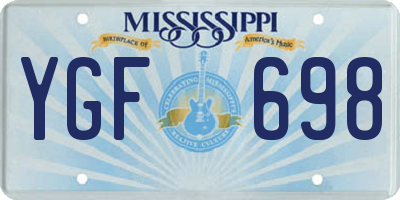 MS license plate YGF698