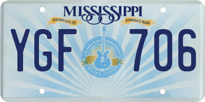 MS license plate YGF706