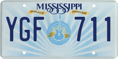 MS license plate YGF711