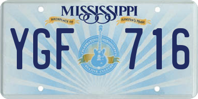 MS license plate YGF716